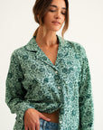 MILLE Clothing Iris Top in Jade Floral