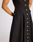 MILLE Clothing Isla Dress in Black Linen