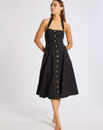 MILLE Clothing Isla Dress in Black Linen