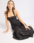 MILLE Clothing Isla Dress in Black Linen
