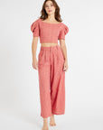 MILLE Clothing James Pant in Rosewood Eyelet