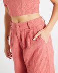MILLE Clothing James Pant in Rosewood Eyelet