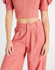MILLE Clothing James Pant in Rosewood Eyelet