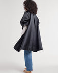 MILLE Clothing Josephine Coat in Black Satin