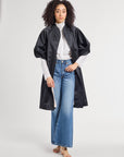MILLE Clothing Josephine Coat in Black Satin