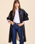 MILLE Clothing Josephine Coat in Black Satin