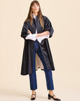 MILLE Clothing Josephine Coat in Black Satin