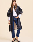 MILLE Clothing Josephine Coat in Black Satin
