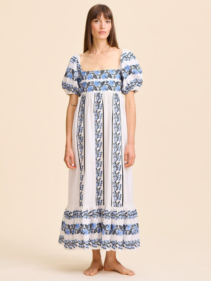 Kaiya Dress in Santorini Embroidery