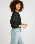 MILLE Clothing Keaton Top in Black Washed Silk