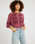 MILLE Clothing Keaton Top in Plum Washed Silk