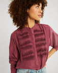 MILLE Clothing Keaton Top in Plum Washed Silk