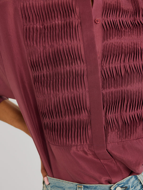 Keaton Top in Plum Washed Silk — view 7