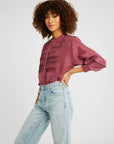 MILLE Clothing Keaton Top in Plum Washed Silk