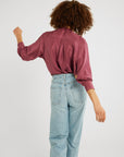 MILLE Clothing Keaton Top in Plum Washed Silk