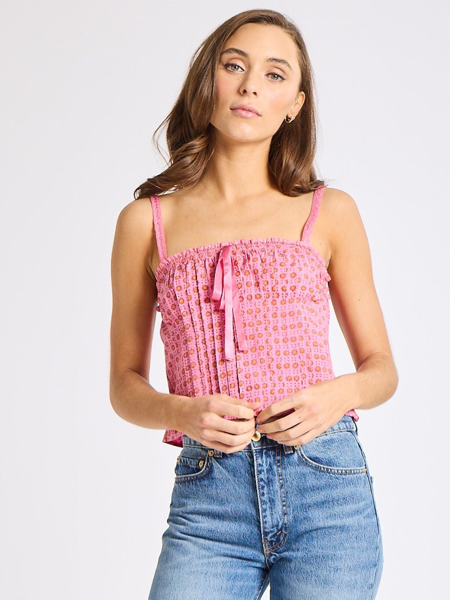 MILLE Clothing Keira Top in Carmine Dot
