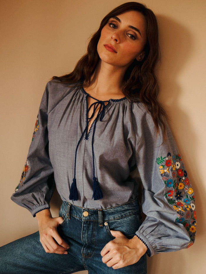 Lara Top in Garden Embroidery