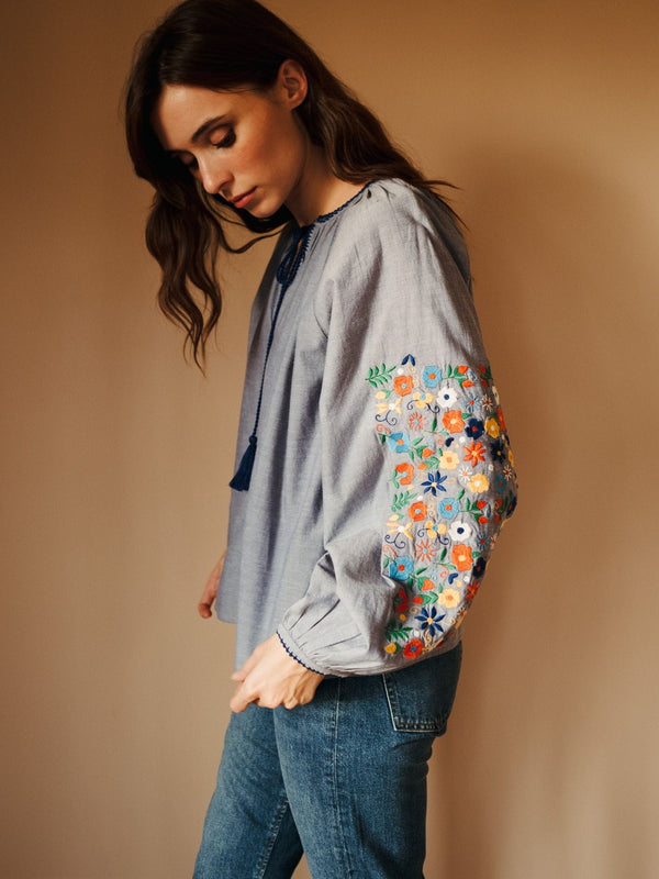 Lara Top in Garden Embroidery — view 8