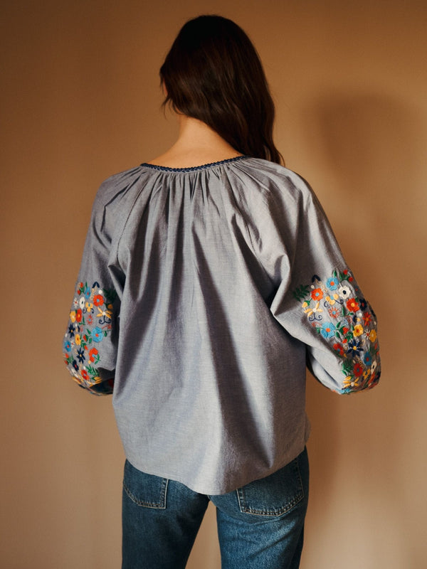 Lara Top in Garden Embroidery — view 4