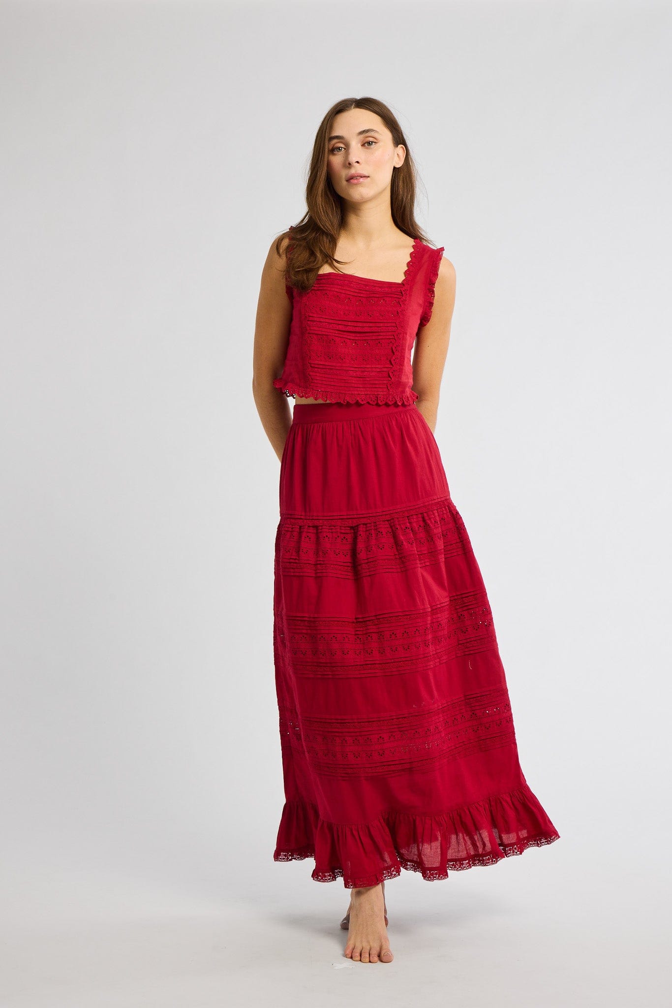 MILLE Clothing Leni Skirt in Cherry Lace