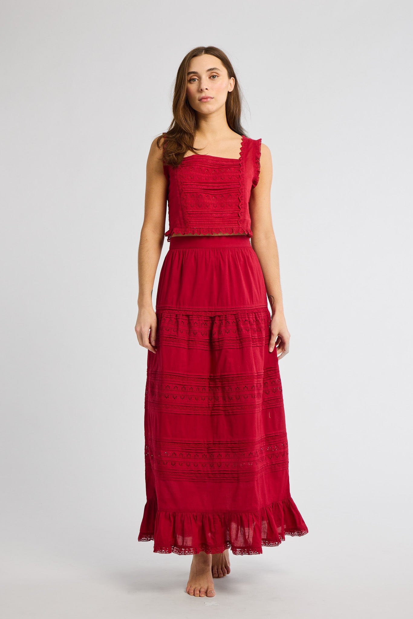 MILLE Clothing Leni Skirt in Cherry Lace