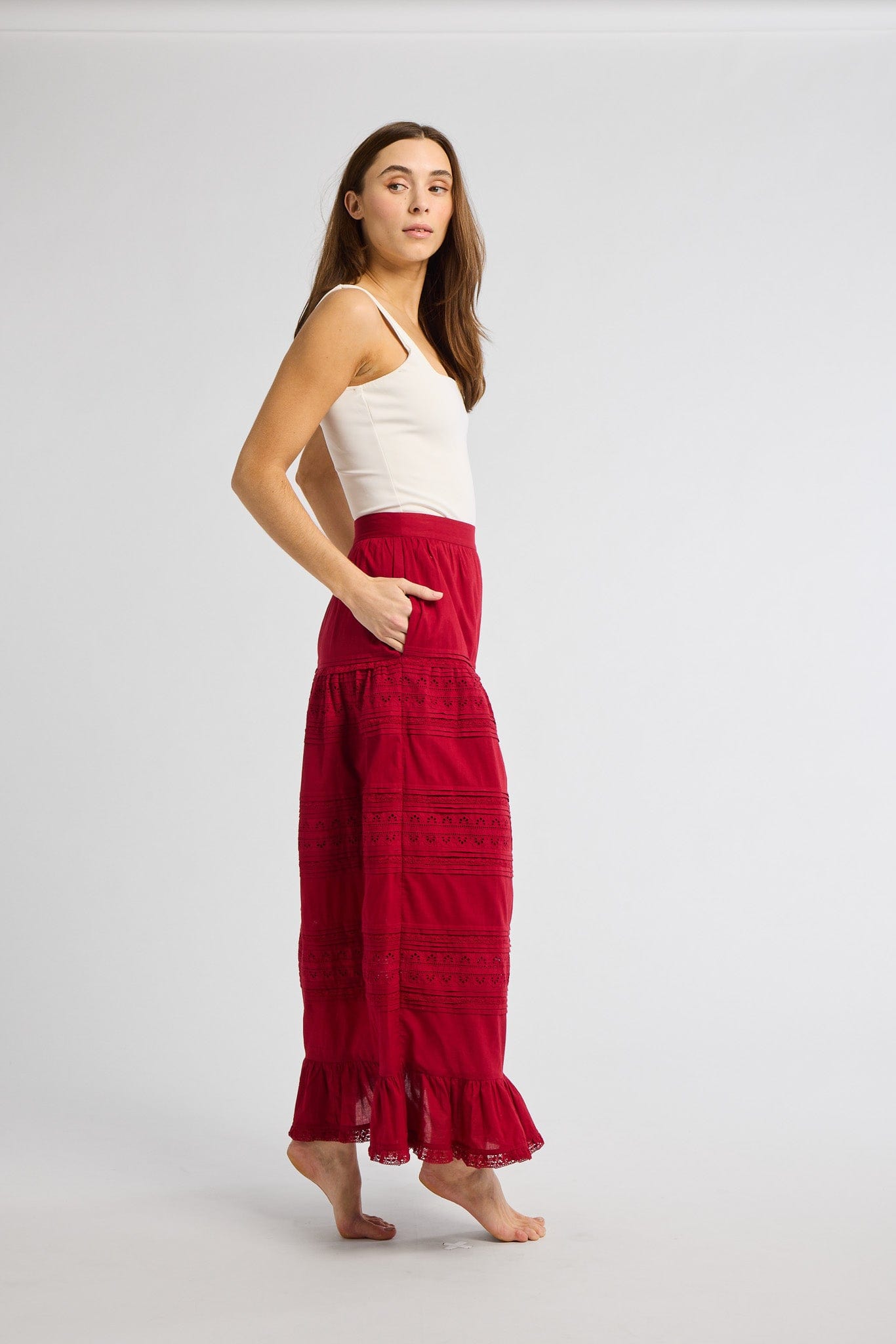 MILLE Clothing Leni Skirt in Cherry Lace