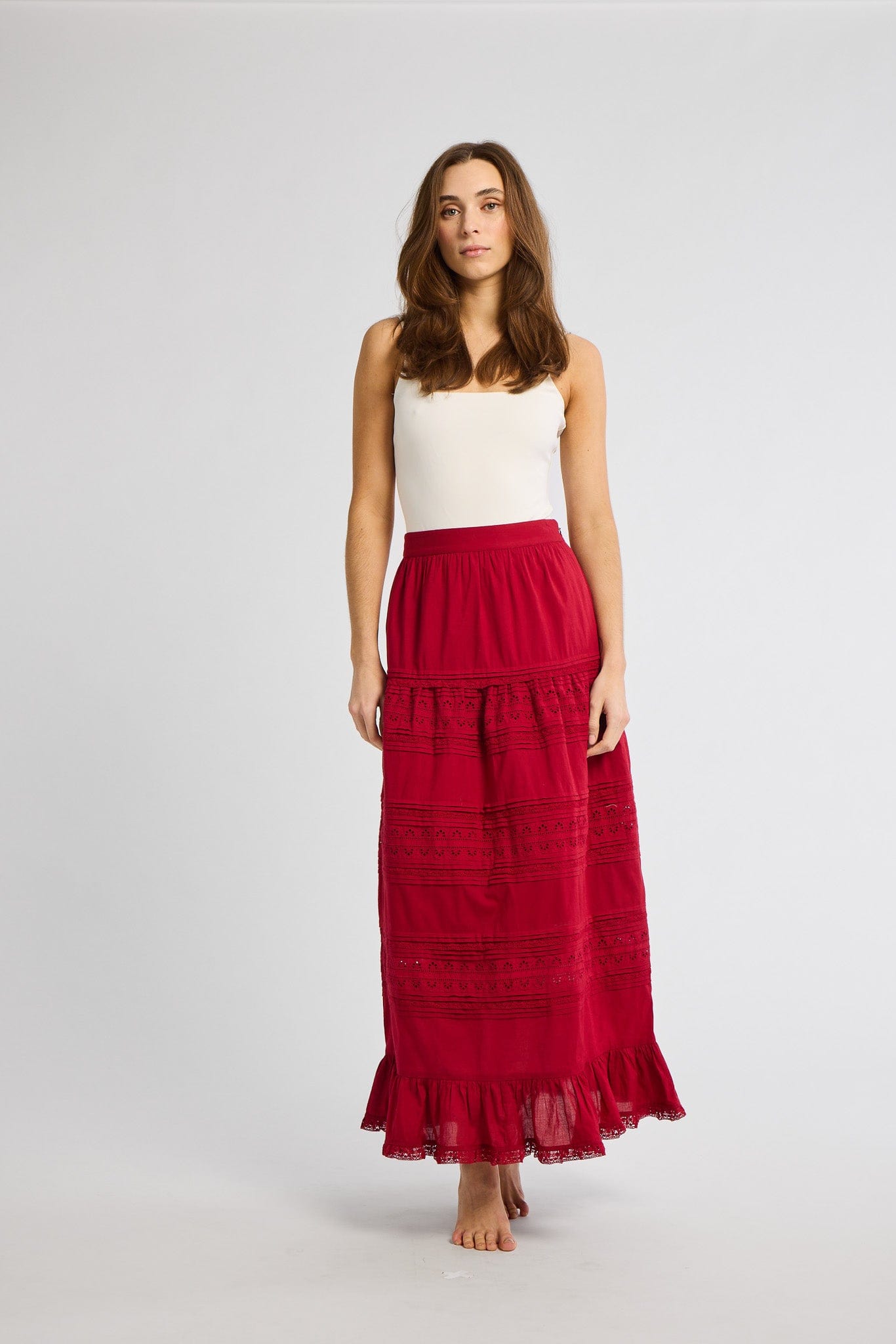 MILLE Clothing Leni Skirt in Cherry Lace