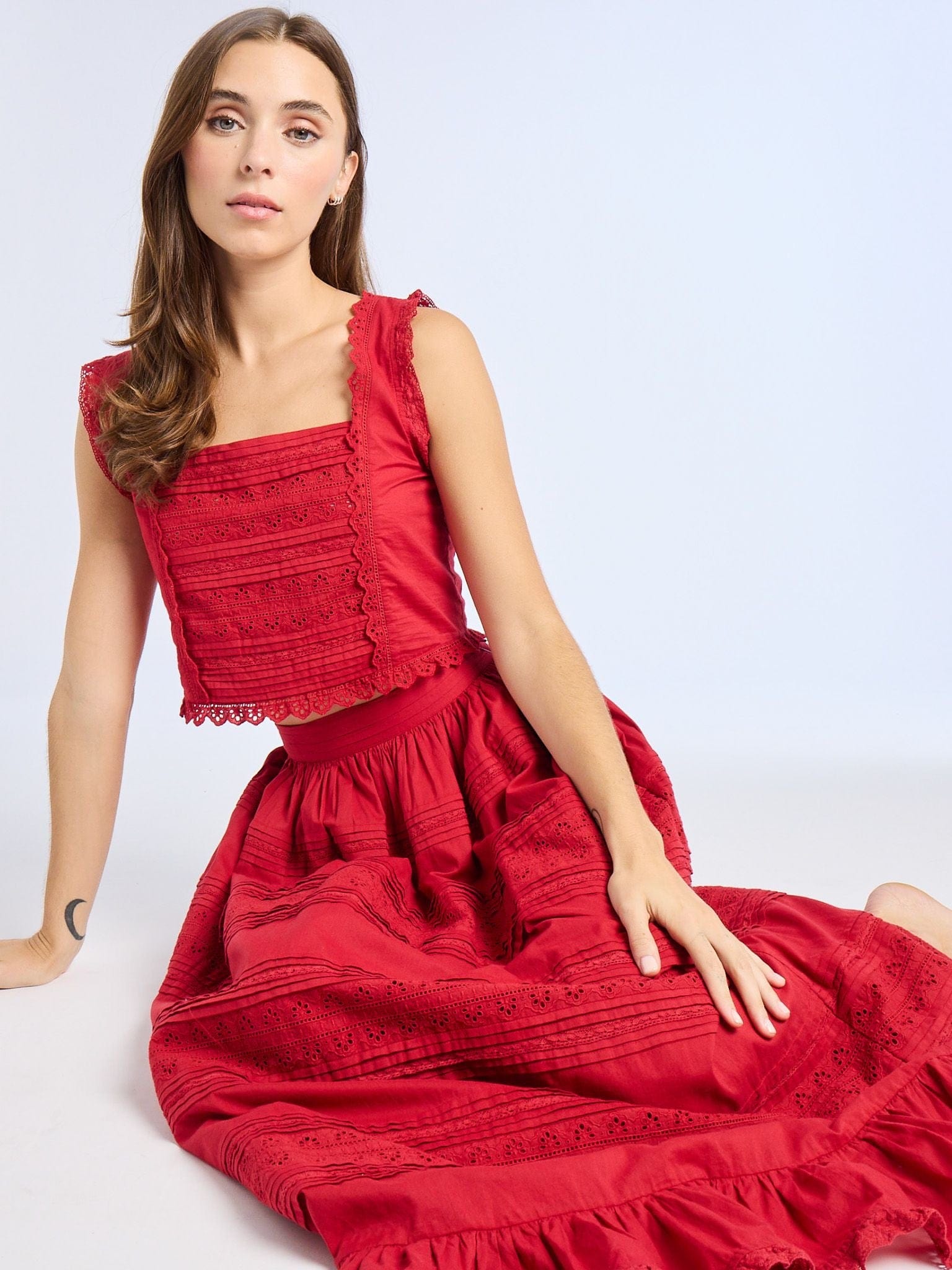 MILLE Clothing Leni Skirt in Cherry Lace