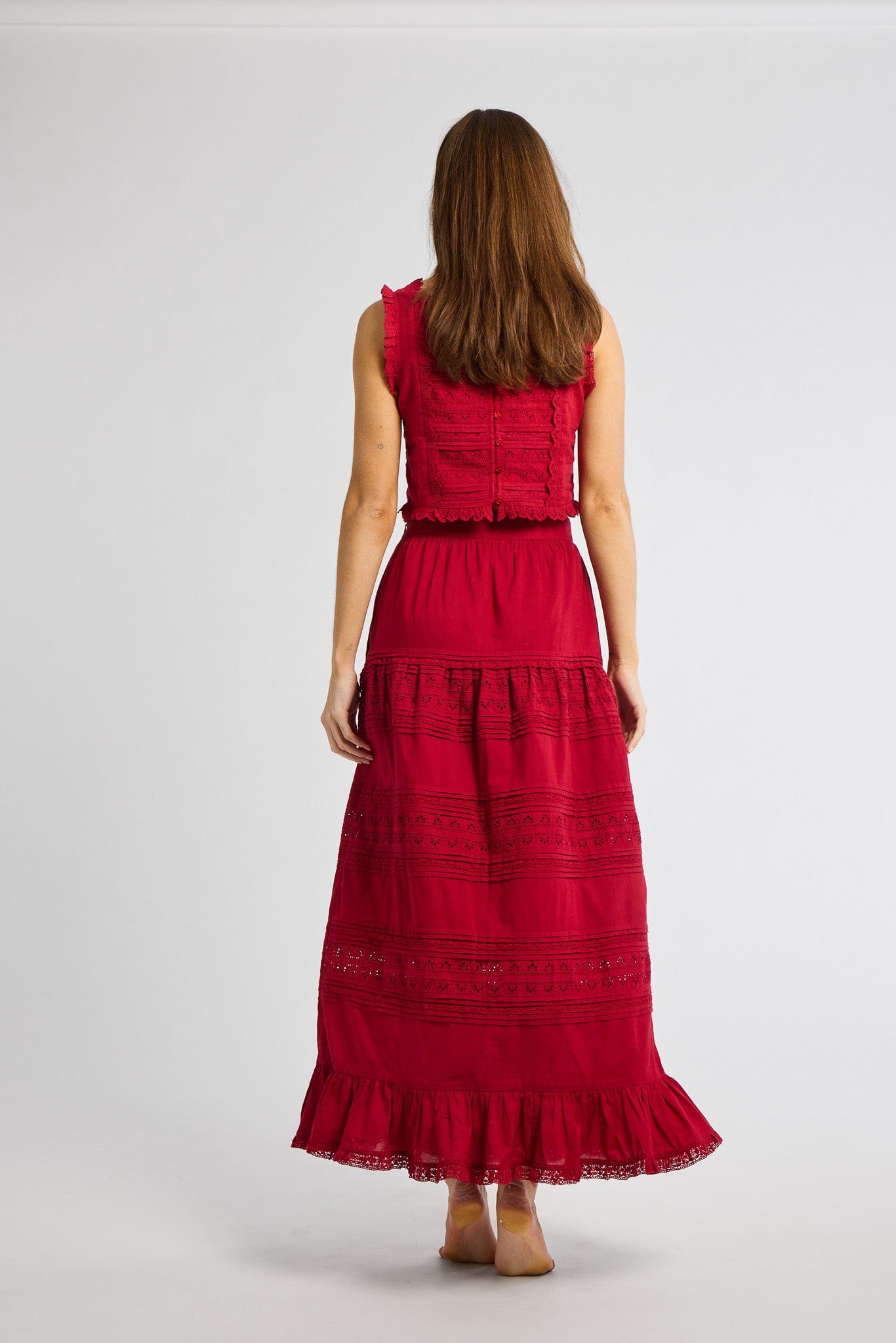 MILLE Clothing Leni Skirt in Cherry Lace