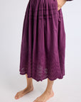 MILLE Clothing Leonie Skirt in Plum Eyelet