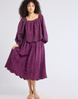 MILLE Clothing Leonie Skirt in Plum Eyelet