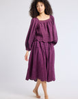 MILLE Clothing Leonie Skirt in Plum Eyelet