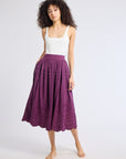 MILLE Clothing Leonie Skirt in Plum Eyelet