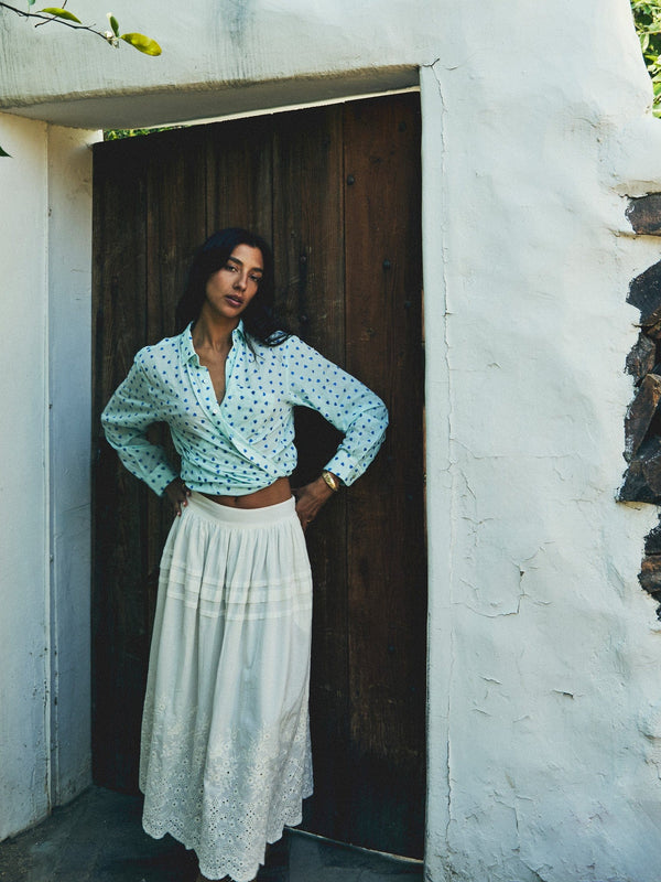 Sofia Top in Blue Hearts — view 2