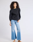 MILLE Lila Top in Black – back view with zip closure