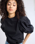 MILLE Lila Top in Black – sleeve detail close-up