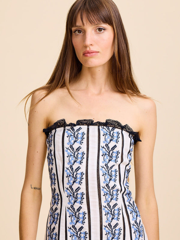 Liliana Dress in Santorini Embroidery — view 7