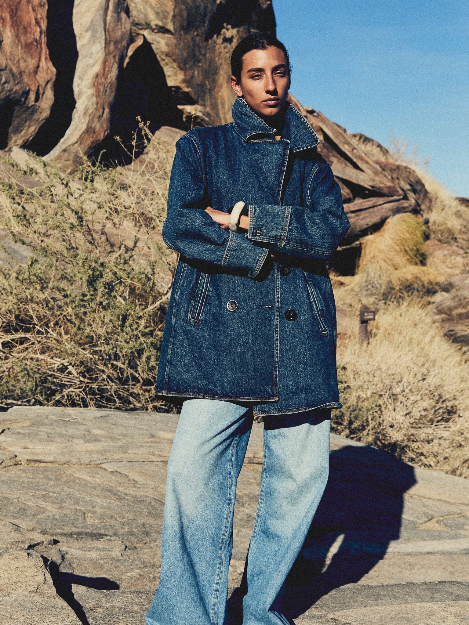 Midlize Wide Denim ライトブルー　38 Lizzie Mid Rise Slouchy Jean in Pacific – MILLE