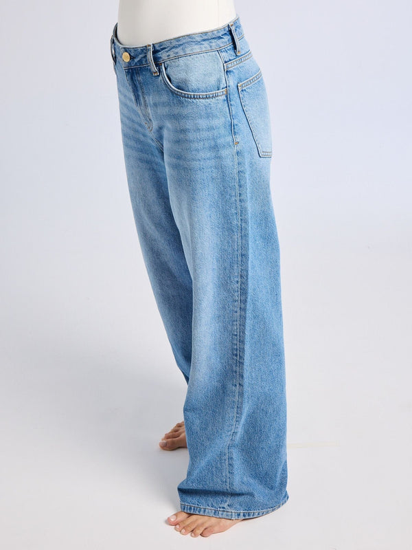 Lizzie Mid Rise Slouchy Jean in Pacific — view 11