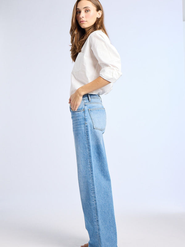 Lizzie Mid Rise Slouchy Jean in Pacific — view 15