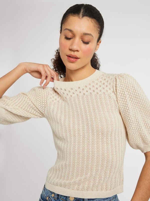 Lola Pullover in Ivory — view 3