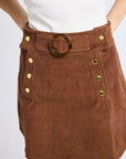 MILLE Clothing Lorelei Skirt in Coffee Cord