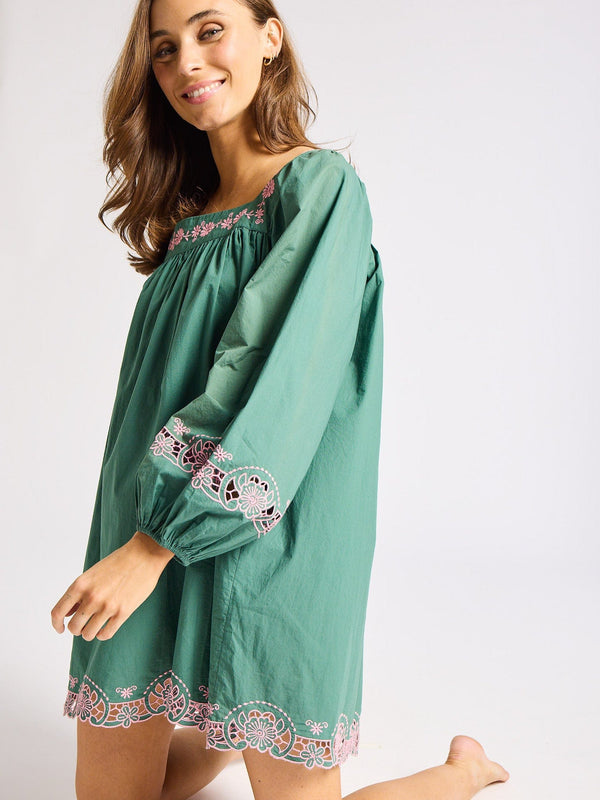 Lovina Dress in Palm Eyelet — view 5