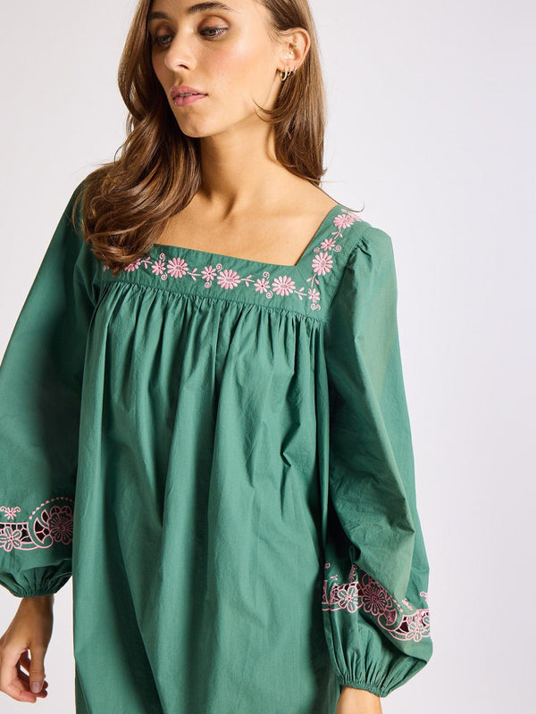 Lovina Dress in Palm Eyelet — view 4