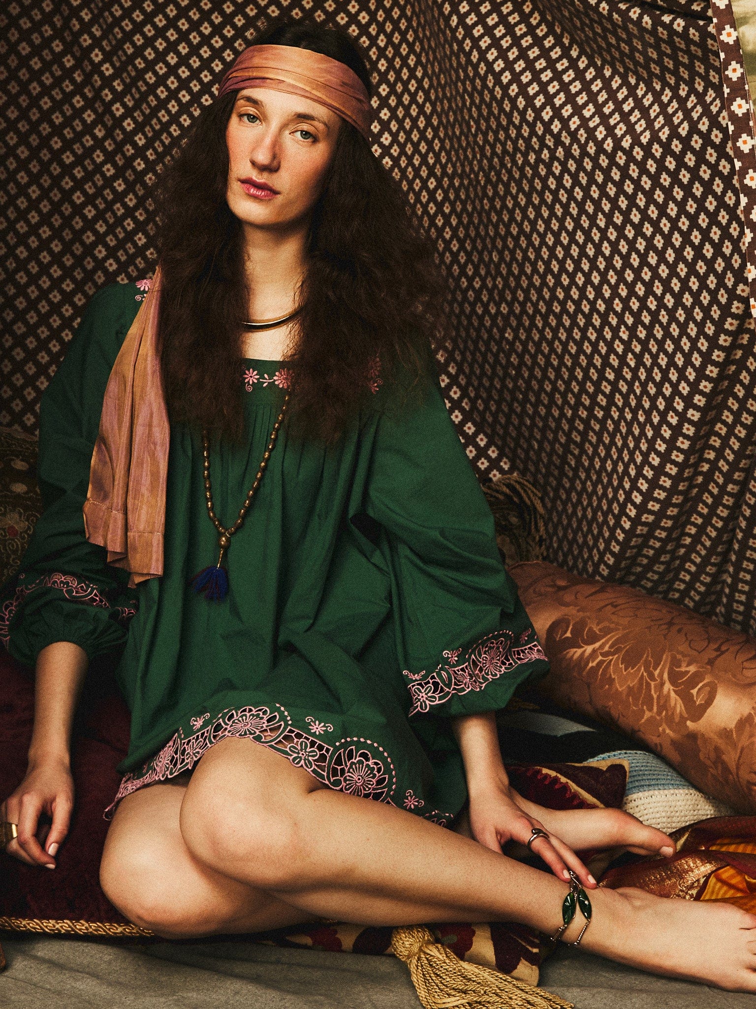 Lovina Dress in Palm Eyelet – MILLE