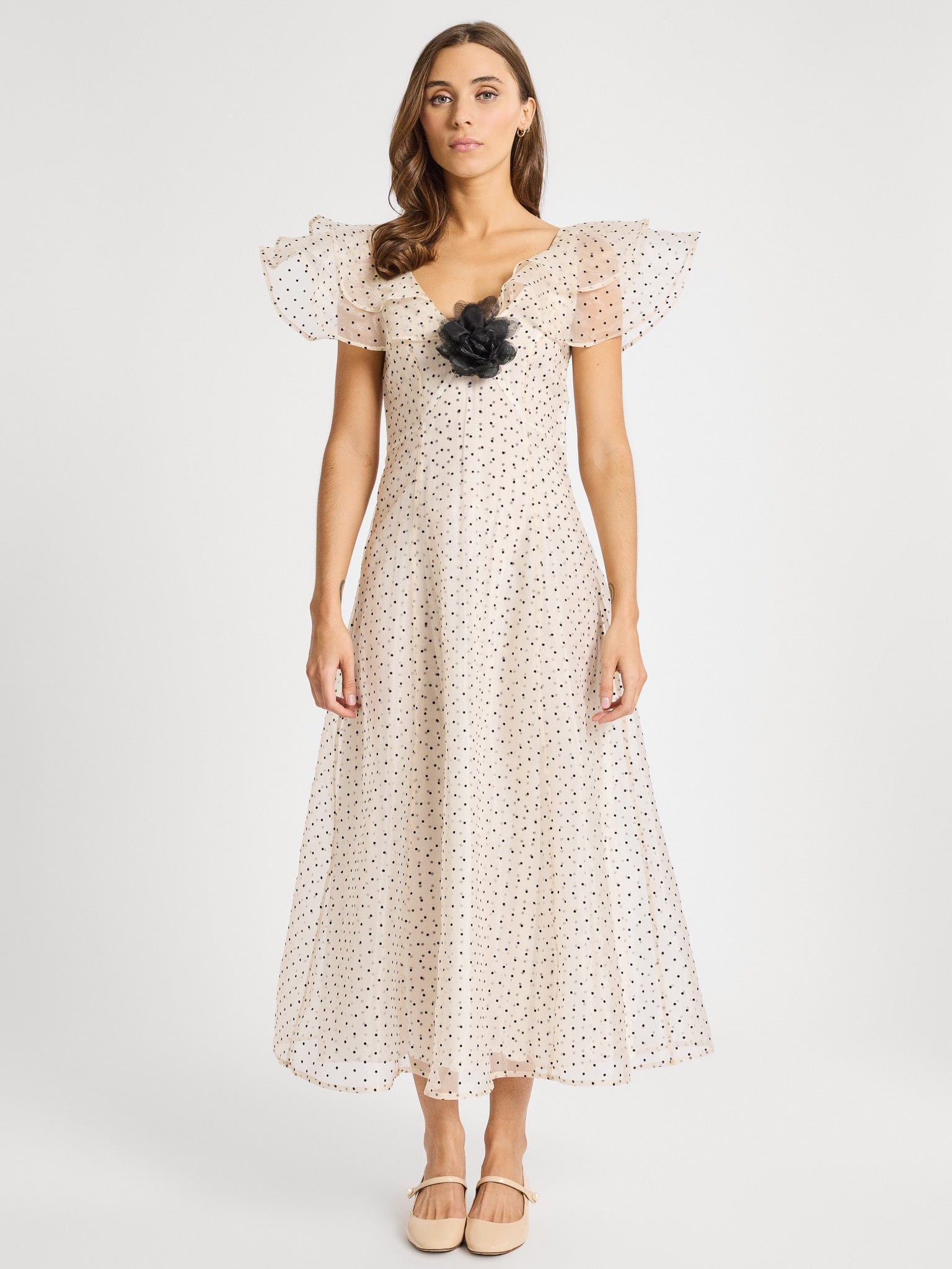 freckle Seoul dot ruffle dress ドレス Lucie Dress in Organza Dot – MILLE