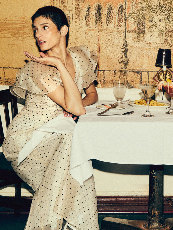 Lucie Dress in Organza Dot — view 2