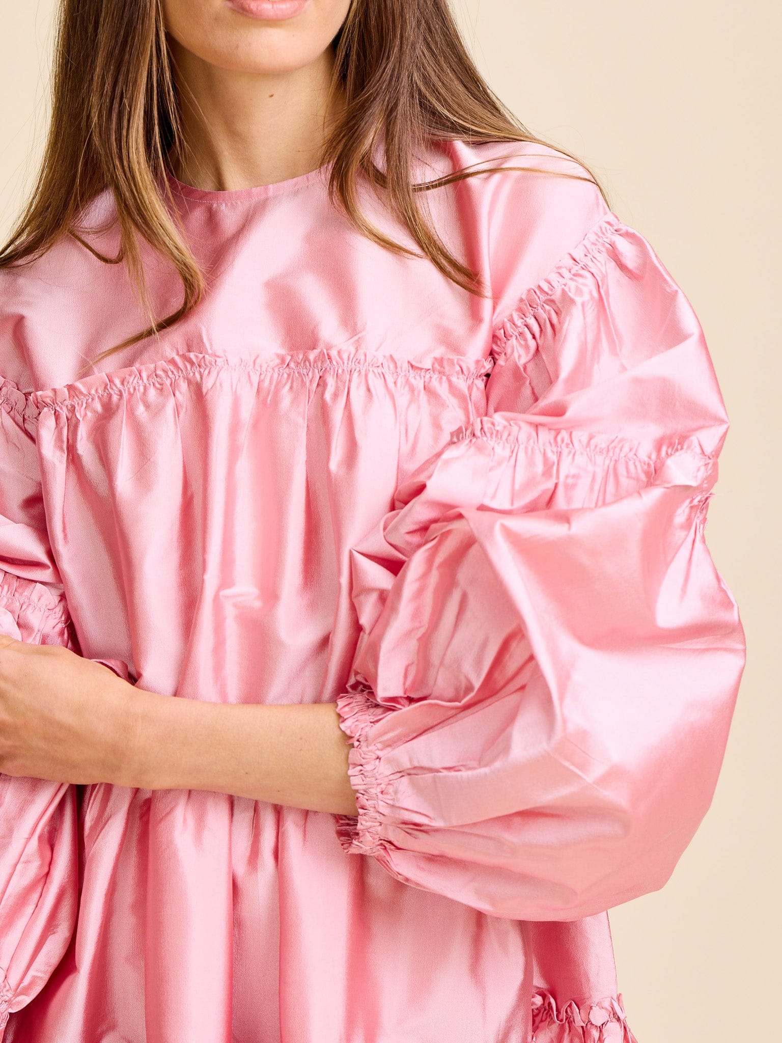 Mara Dress in Peony Taffeta – MILLE