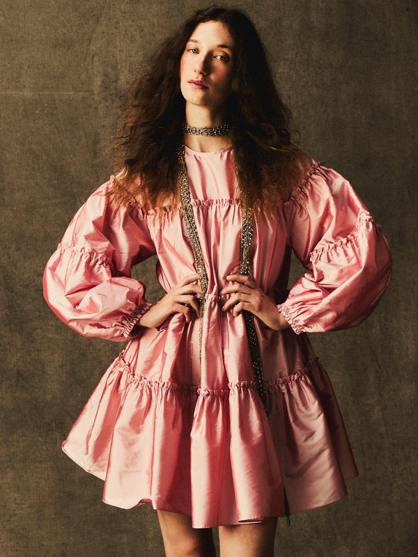 Mara Dress in Peony Taffeta — view 11