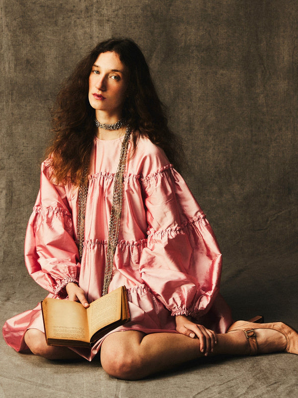 Mara Dress in Peony Taffeta — view 12